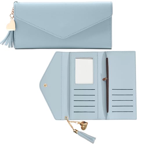 Image of Kraptick Women's Wallet -Stylish and Compact Purse Clutch Wallet, Stylish Card Coin Holder, Debit Card Holder, Money Organizer and Travel Wallet for Women with 13 Slots (Sky Blue)
