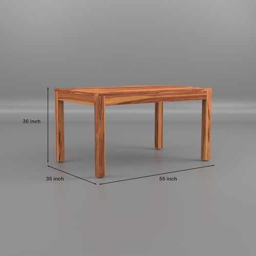 Image of 55 Inch Length Solid Wood Cane 6 Seater Dining Table Set | Six Seater Dining Table With 4 Cushions Chairs & 1 Bench For Dining Room | 6 Seater Dining Set for Hotel Restaurant | Sheesham, G-Honey