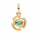 MSPOVOF Armadura dorada Charm,S925 cuenta de plata de ley, para pulseras y collares, para regalo de joyería para mujer
