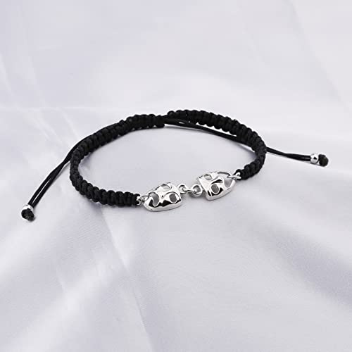 Image of WKXZMTR Mask Actress Bracelet Theater Gifts Theatre Lover Gifts Tragedy Masks Charm Bracelet Play Performer Gift Drama Gift (Mask Br R)