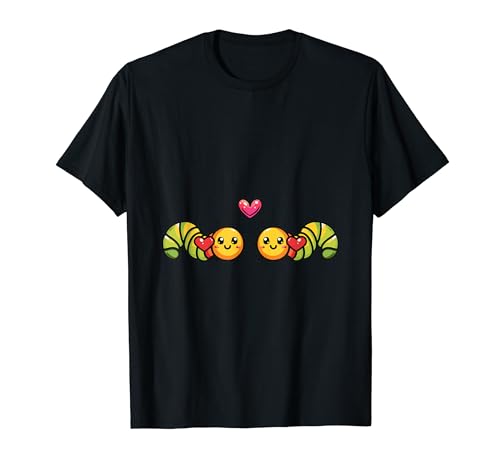 Photo de Adorable chenille Love Couple Bugs Coeur Kawaii T-Shirt