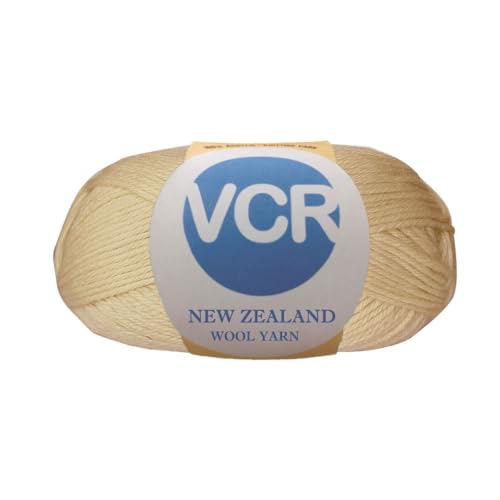 Image of VCR Warm Beige Chunky Wool Yarn, 100 Grams, Hank, 196 Meters, 100% New Zealand Wool Knitting Yarn, Soft Crosia Thread Suitable for Baby Blankets & Booties Pack of 1