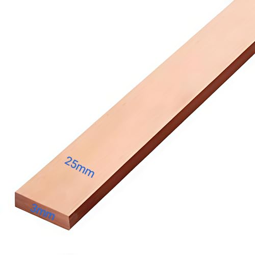 Image of Copper Flat Bar, 25mm x 3mm, 300mm Length (1NOS)