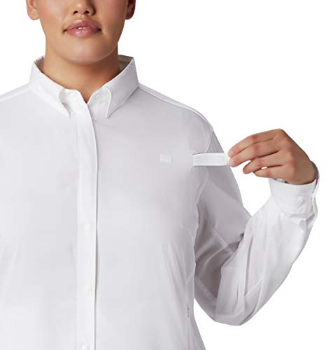 Columbia Women’s PFG Tamiami II Long Sleeve Shirt , White, Medium