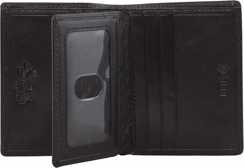 Tony Perotti Men's Italian Leather Bifold Wallet With ID Window Flap, Card Holders, Pockets - Eco-Friendly Vegetable-Tanned Full Grain Leather Wallet Made in Italy