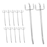 Ipetboom 12pcs Heavy Duty Metal Pegboard Hooks 6mm Thick Supermarket Shelf Hangers for 3.2-15cm Hole Pitch Peg Boards Industrial Wall Tool Organizer