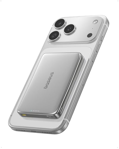 Image of Baseus Picogo Power Bank, 0.5 inch Ultra Slim 10000mAh MagSafe Portable Charger, Upgraded CCC Certified 27W Fast Charging Magnetic Battery Pack, Alloy Wireless Charger for iPhone 17 /16 /15 /14 /13 /12