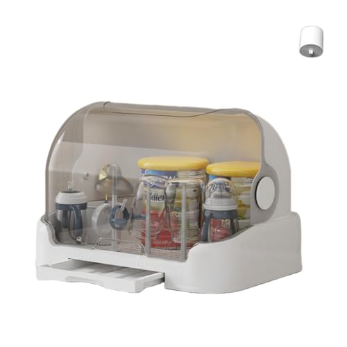 Sariny哺乳瓶ホルダー 哺乳瓶乾燥ラック 哺乳瓶ラック 乾燥ラック デザイン 収納ボックス 乾燥ラック 排水ラック 取り外し可能 なクリーニング 抗菌防塵 ベビー用品 乾燥トレイ 蓋付き シンク下収納ラック スライド式 引き出し哺乳瓶乾燥ラックコンテナ