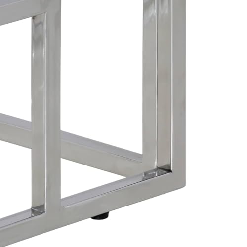 Mesa de pasillo estable en acero inoxidable y madera maciza 7