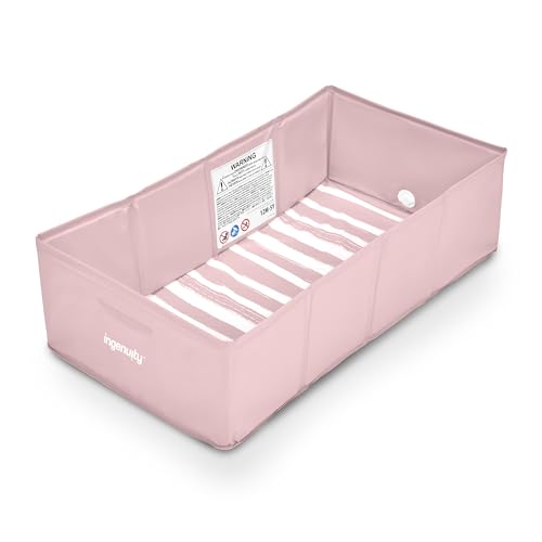 Image of Ingenuity Tuckaway Toddler Folding Tub, Converts Shower to Tub, Folds to Store, Easy to Clean, No Assembly Required, Portable Baby Bathtub for Travel, 12M-5Y, Pink