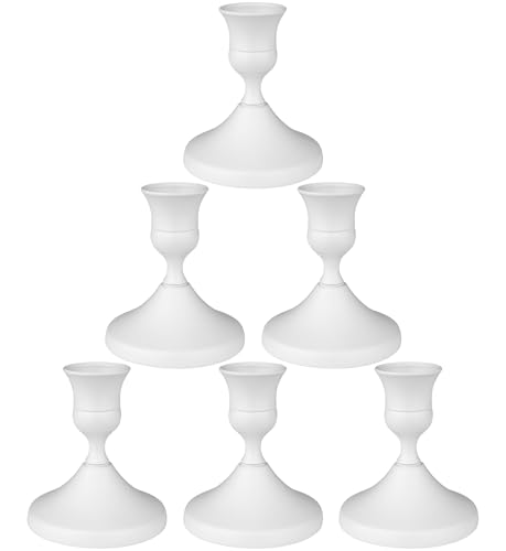 Candle Holders White Set of 6, Vintage Metal...