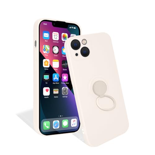 NPOFR SXMO For iPhone13mini �p�� �P�[�X �����O�t�� �V���R�� �ϏՌ� �A�C�t�H��13mini�p�� �����O �J�o�[�y�ČRMIL�K�i �w��h�~�z ��phone 13mini �p�� �X�}�z�P�[�X TPU 360°��] �X�^���h�@�\ 