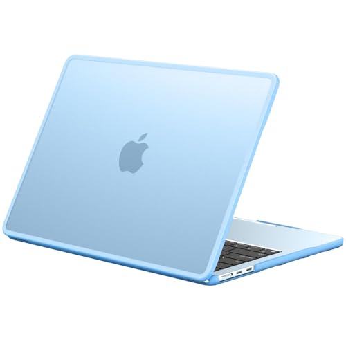 Image of BlueSwan Hard Shell Case Compatible for Apple Macbook Air 13 inch M5 2026 2025 2024 2022 M4 M3 M2,A3449 A3240 A3113 A2681,13.6 Matte TPU Frame Anti-fingerprint Laptop Protective Cover-Frosted Sky Blue