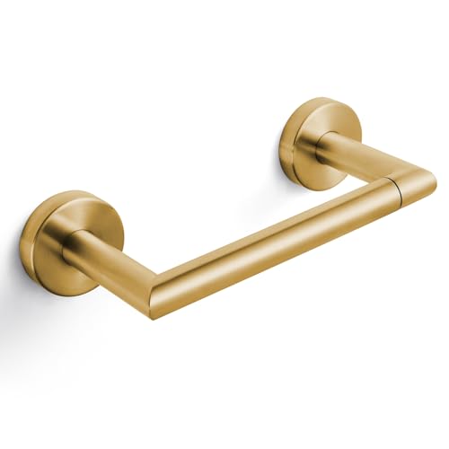 JunSun Brushed Gold Bathroom Toilet Paper Holder Wall Mount Pivoting Toilet Paper Roll Holder Stainless Steel Brushed Brass Toilet Roll Holder Modern Mega Roll Holder for RV by JunSun - Used condition - US$20.97