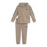 PUMA Boy's 2P Hoodie Pullover & Jogger Set, Iced Coffee - Taping, L