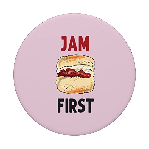 Novelty Cornish Scones Ideas For Women & Cornwall Jam First PopSockets Swappable PopGrip, Black - Image 3