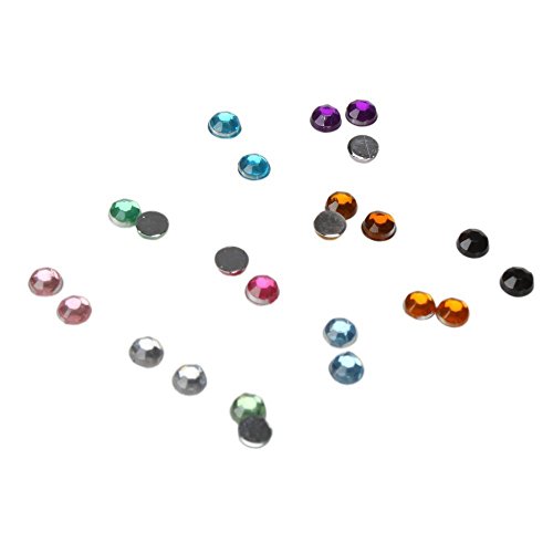 CJESLNA 3000pcs 2mm 12 Color Nail Art Glitter Rhinestones Tips + 5 x 2 Way Marbleizing Dotting Pen + Tweezer - Thumbnail 3