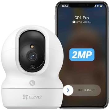 EZVIZ 室内 防犯カメラ スマホ・iPhone対応 ペットカメラ カラーナイトビジョン ノイズ検知 パンチルト自動追尾 1タッ...