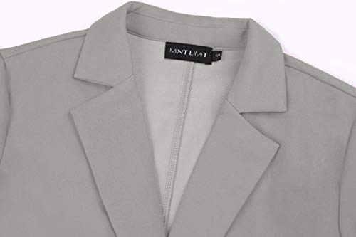 Mintlimit Women's Casual 3/4 Sleeve Open Front Cardigan Jacket Work Office Blazer (Dark Grey,Size M) #TOP6