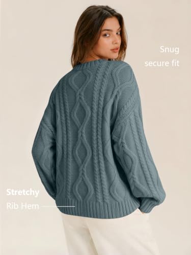 Image of Trendy Queen Women's Oversized Cable Knit Sweaters 2026 Fall Outfits | Quiet Luxury Style, Chunky Knit Texture, Winter Holiday Outfit, Easy Layering Piece, Fall Fashion Staple