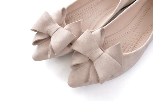 Image of TN TANGNEST Women Fashion Bowknot Flats Comfort Pointed Toe Dress Shoes
