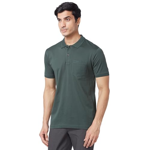 Image of Colorplus Men's Pure Cotton Solid Pattern Tailored Fit Polo Neck Half Sleeve Casual T-Shirt
