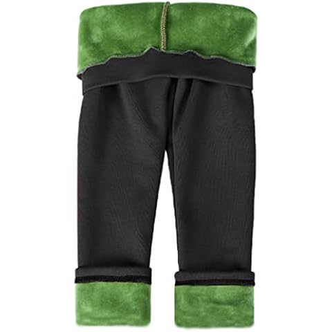 Swtddy Girls Winter Warm Leggings Stretch Fleece Lined Pants Thick Trousers (Black, 4-6 Years) Cover