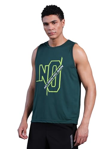 Image of CHKOKKO Tank Tops Sleeveless T-Shirt for Men Dry Fit Vest Gym Wear Graphic Printed Stylish Round Neck Running Sando for Sports Workout Fitness & Casual or Beach Wear
