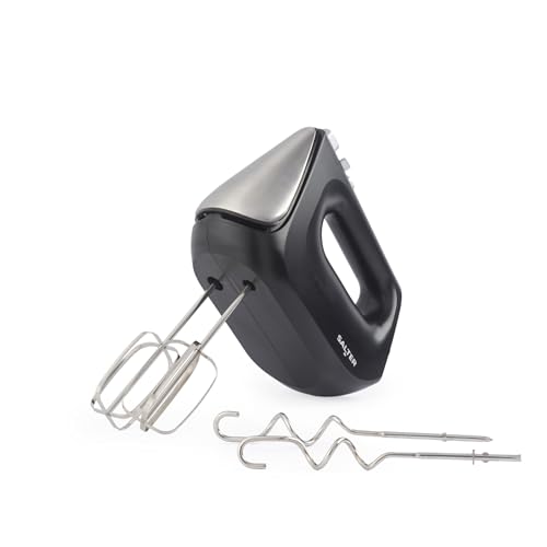 Batidora de Mano Salter 400W – Batidora Eléctrica de Mano para Repostería, 5 Velocidades y Función Turbo, Expulsión para Cambiar Accesorios de Acero Inoxidable, Accesorios Aptos para Lavavajillas