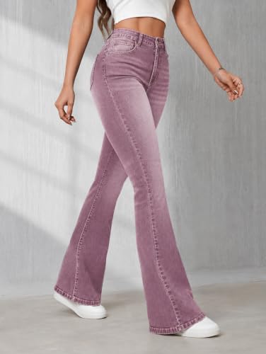 Image of Ben Martin Women's High Waist Jeans || Flared Bell Bottom Bootcut Pants || Wide Leg Stretch Denim - Perfect for Travel, Party & Everyday Use Sizes 26 to 40 (0)