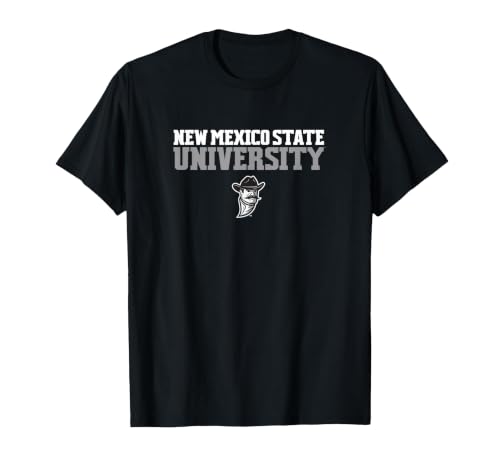 New Mexico State University NMSU Aggies Stacked T-Shirt, Men, Black, Small