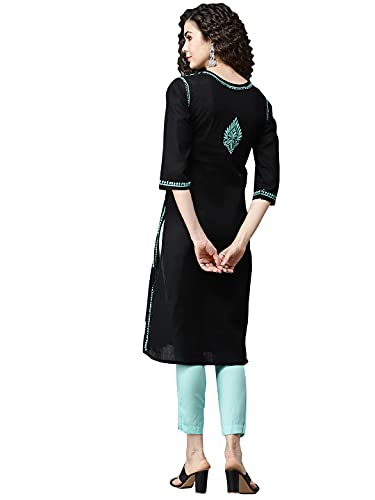 Image of Ada Hand Embroidered Lucknowi Chikankari Cotton Kurta Kurti for Women A411191