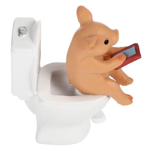 Toyvian Ornamento de Resina Cerdito Adorable Figura Decorativa para Mesa Hecha Mano Estatua de Cerdo Resistente y Ligera para Adornos de Retrete y Espacios Infantiles
