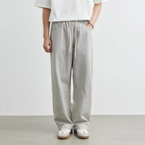 Men's Casual Pants Summer Loose Straight Thin Wide Leg Pants2