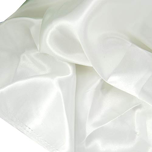 Tela de satén color blanco para decoración de vestido de novia DIY manualidades 60 pulgadas por 1 yarda Cover