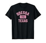Odessa Texas Gym Style Distressed Pink Print T-Shirt