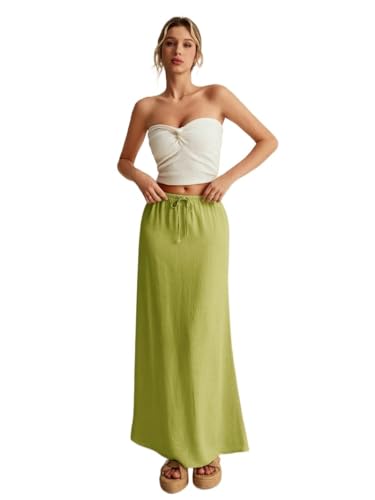 Women's 2025 Summer Casual Long Skirts Low Waist Skirt