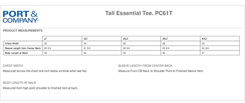 Port & Company - Tall Essential Tee. PC61T2