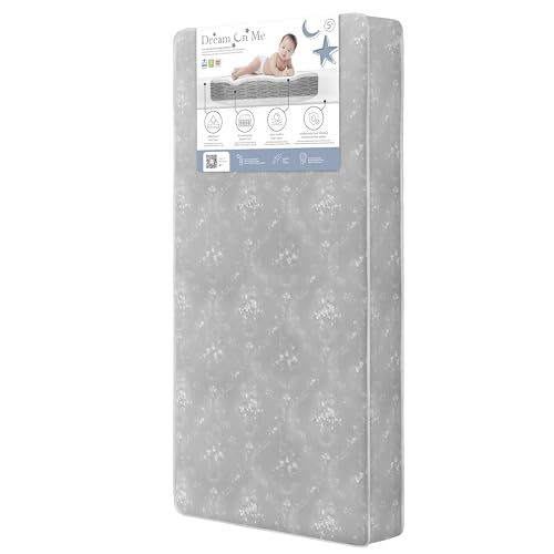Image of Dream On Me Nap Nest Baby Crib Mattress, GREENGUARD Gold, Made in USA | Waterproof Cover, 88 Coil Spring Support, BSA Verified, ASTM & CPSC Tested, Fits Full Size Crib and Toddler Bed 52 inchx28 inchx5 inch