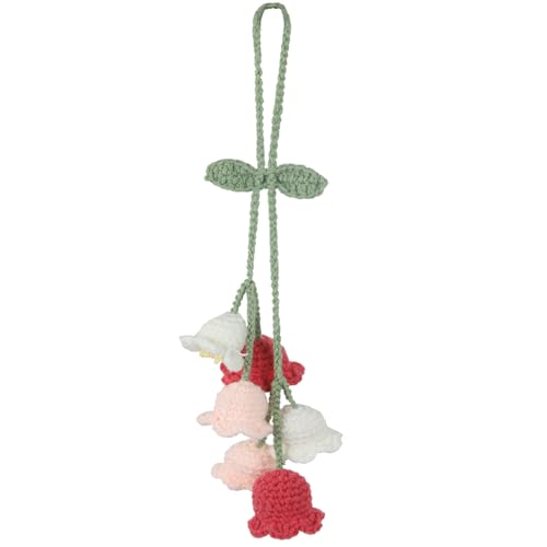 GhuaH Artificial Crochet Flower Car Hanging Ornaments Pink Rearview...