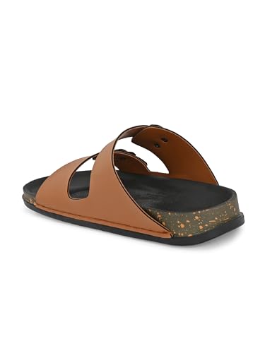 Image of AADI Men's Synthetic Leather Lightweight Comfortable Indoor Outdoor Daily Use Casual Slides /Slippers /Sandals /Floaters