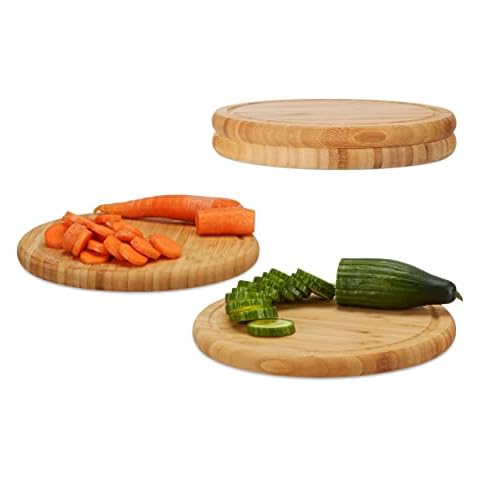 Relaxdays Natural Bamboo Breakfast Set of 4 Cover