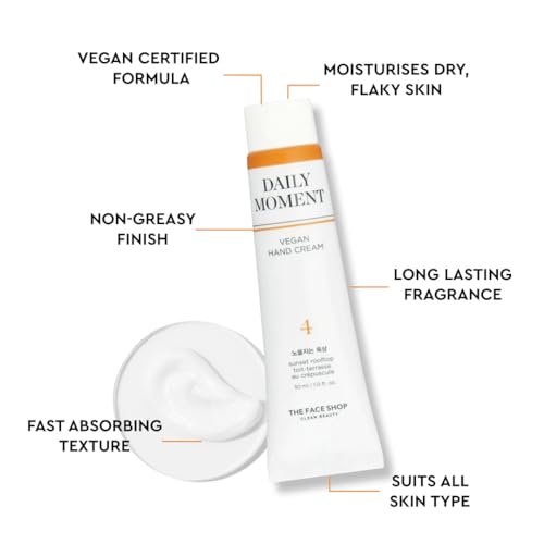 The Face Shop Daily Moment Vegan Hand Cream Sunset Rooftop with Hyaluronic Acid & Shea Butter, Non-Greasy & Quick absorbing hand care cream, 30ml - Image 4