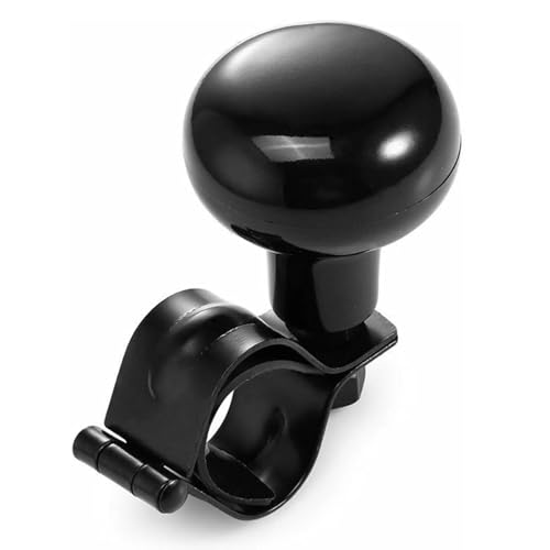 Generisch Universal Lenkradknauf Premium Lenkhilfe für Auto und Traktor 360 Drehung Schwarz Metall-Legierung Werkzeuglose Montage