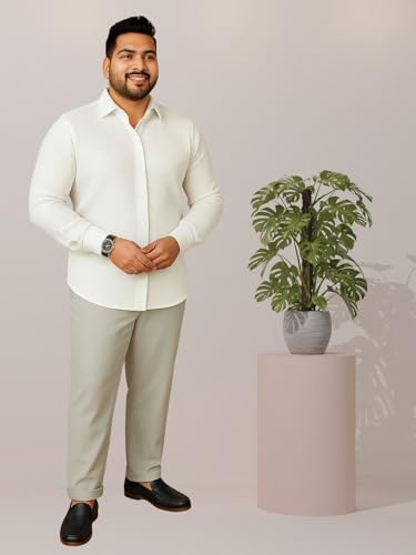 Leriya Fashion Men's Formal Button Down Shirt – Slim Fit Shirt's for Men | Textured Long Sleeve Polycotton| Business & Meeting Ready (Available in Plus Size and Combo Pack of 2)