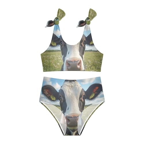 Cow Green Meadow Girls Bikini Sets 2 Piece Swimsuits Bathing Suit Swimwear3