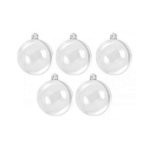 Lealoo Lot 5 Boules en Plastique Cristal Transparent séparable, diam. 6 cm, Contenant sécable