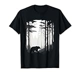 Graphic Bear Forest Wildlife Silhouette Mist Wilderness T-Shirt