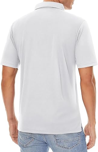 KEFITEVD Men's Polo Shirts Short Sleeve Dry Fit Collared T-Shirt Athletic Performance Polos for Running Golf Tennis2