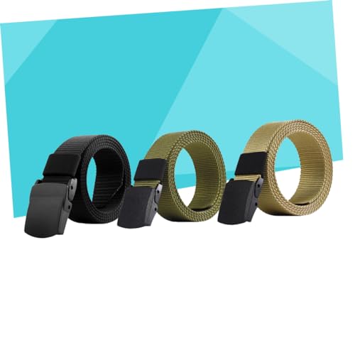 GALPADA 3PCS Quick Dry Outdoor Training Belt Breathable Canvas Style with Plastic Buckle Belt for Men for Sports and Daily Wear3